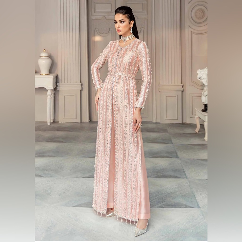 Kanwal Malik Sophie Light Pink Pakistani Gown Pant Set